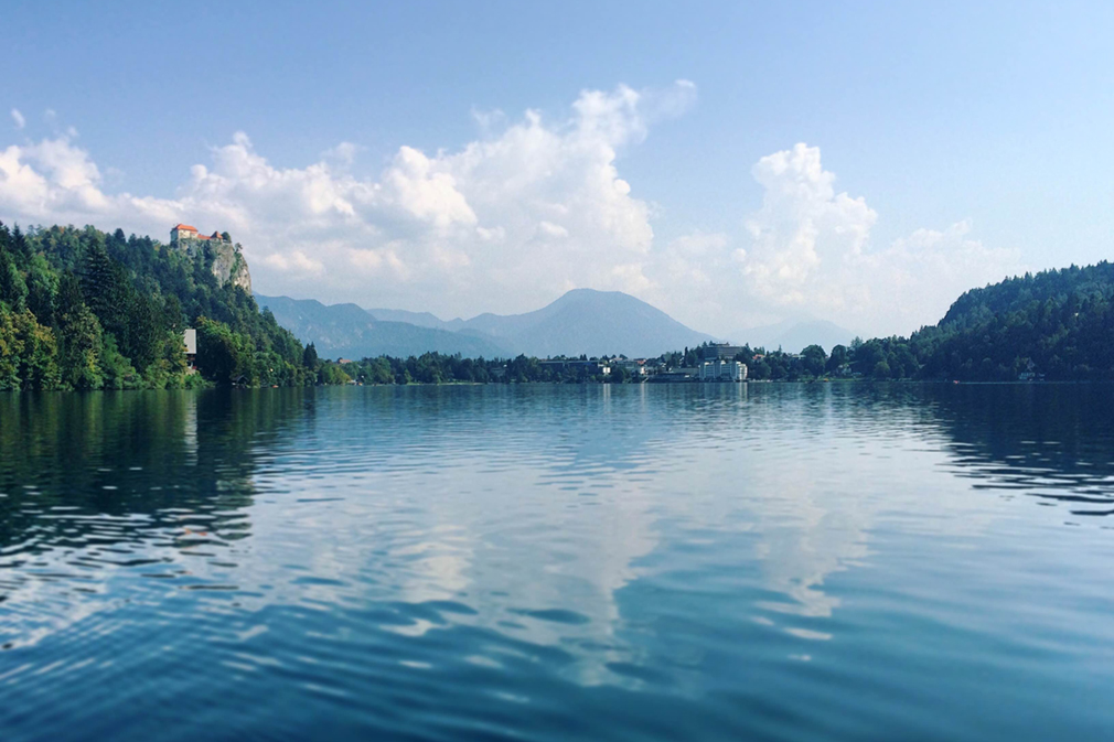 View of water rippling on a pristine blue lake