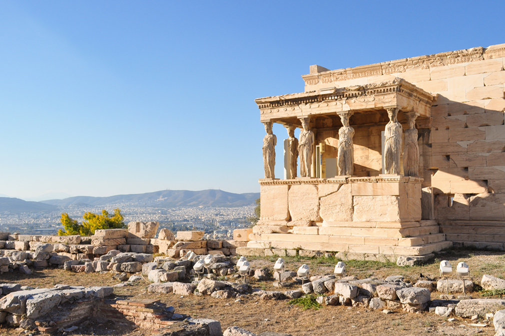 Ancient Greek temple featuring Caryatids