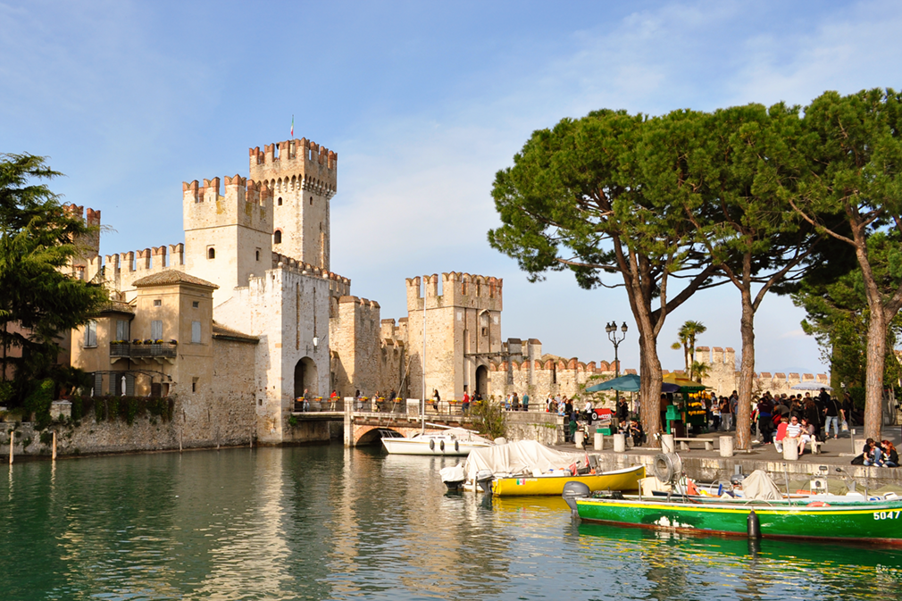 Medieval castle featuring Ghibelline merlons