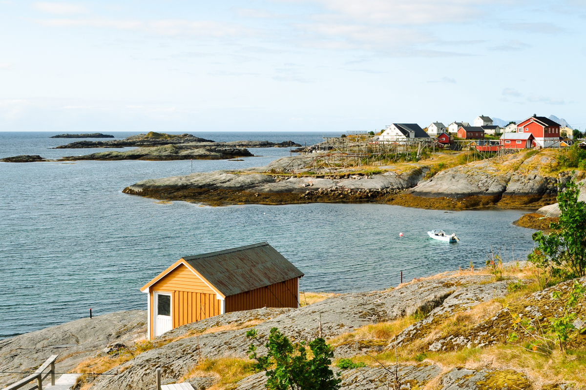 A yellow seaside cottage
