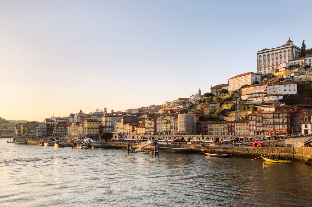 The medieval riverside Ribeira district of Porto in Portugal