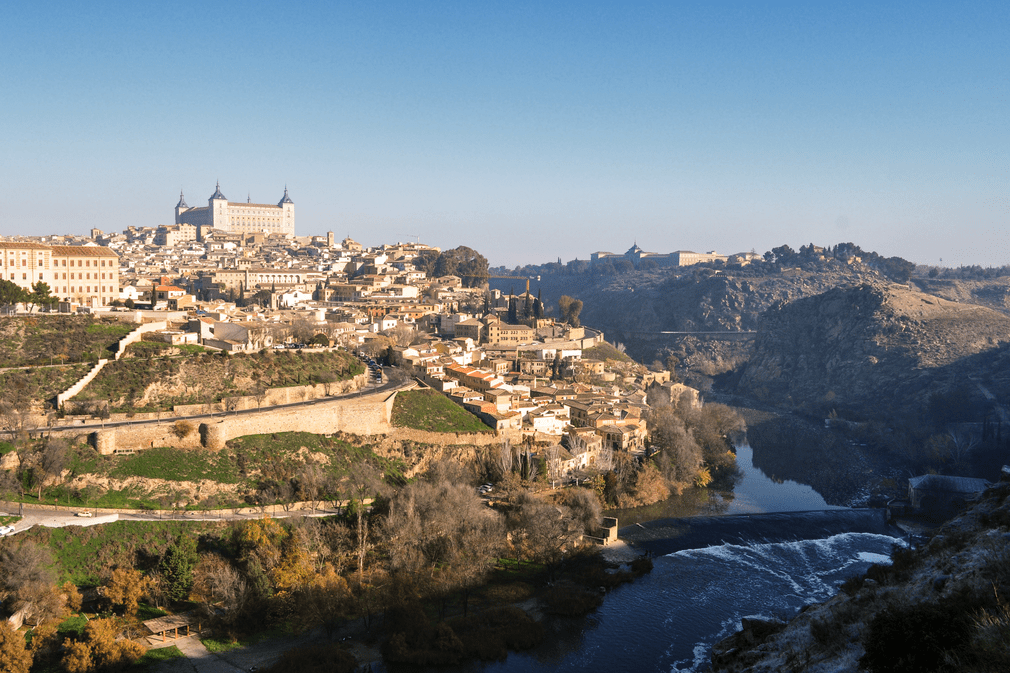 View of Toledo Spain along Tagus River