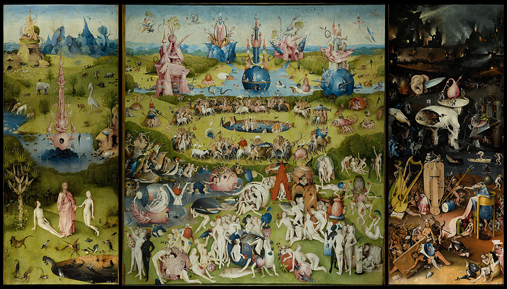 The tryptych painting The Garden of Earthly Delights by Hieronymus Bosch