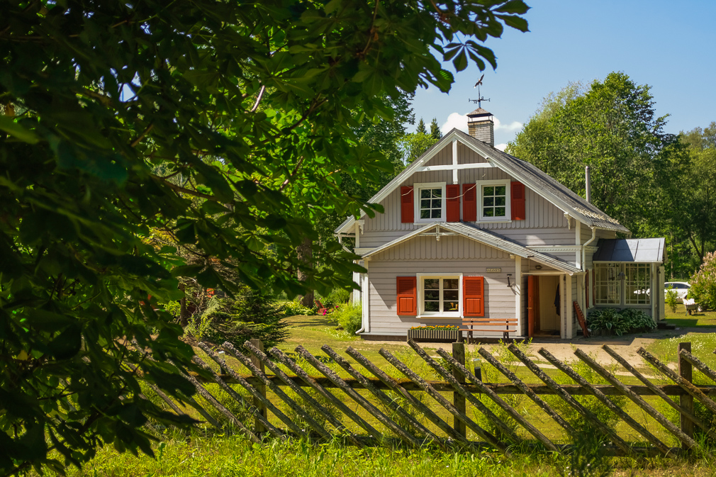 Rural Latvian landscape and house