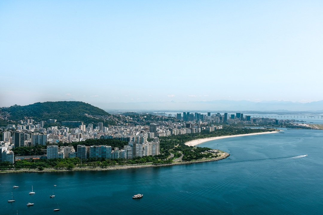 Panoramic view of a city by the water