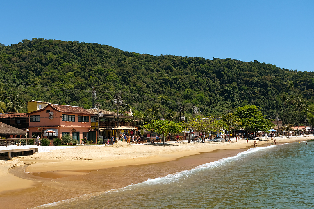 A view of the waterfront of Abraão, the largest village on Brazil's Ilha Grande