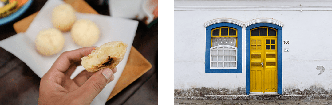Brazilian cheese bread and scenes from Paraty, Brazil