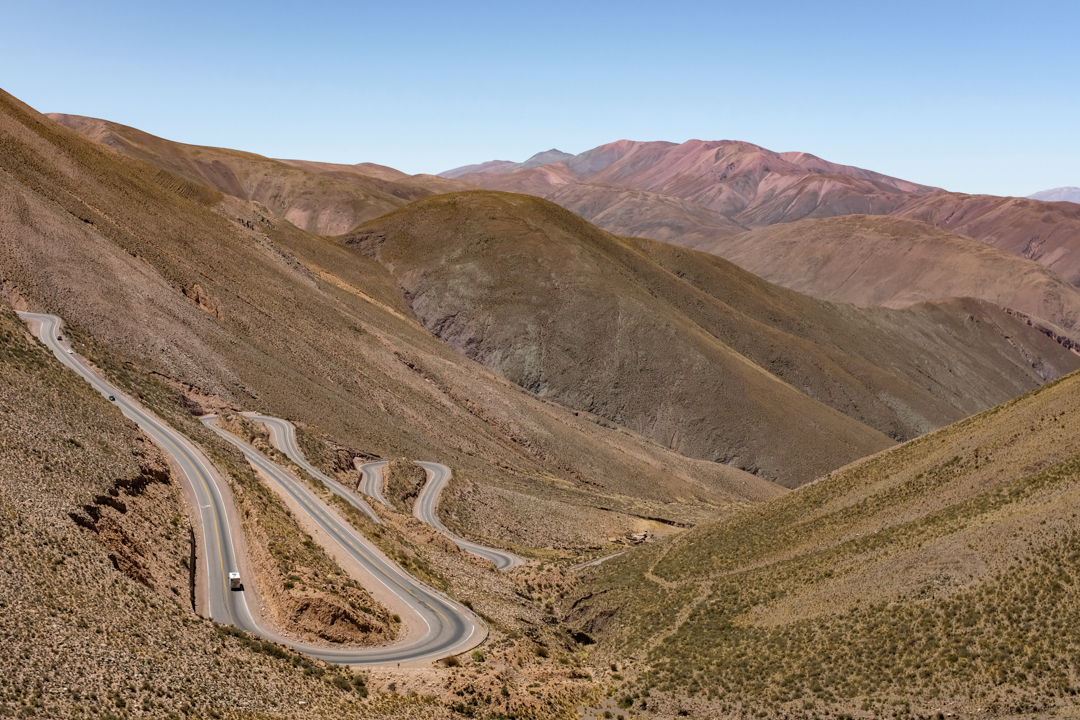 Winding road in a canyon landscape