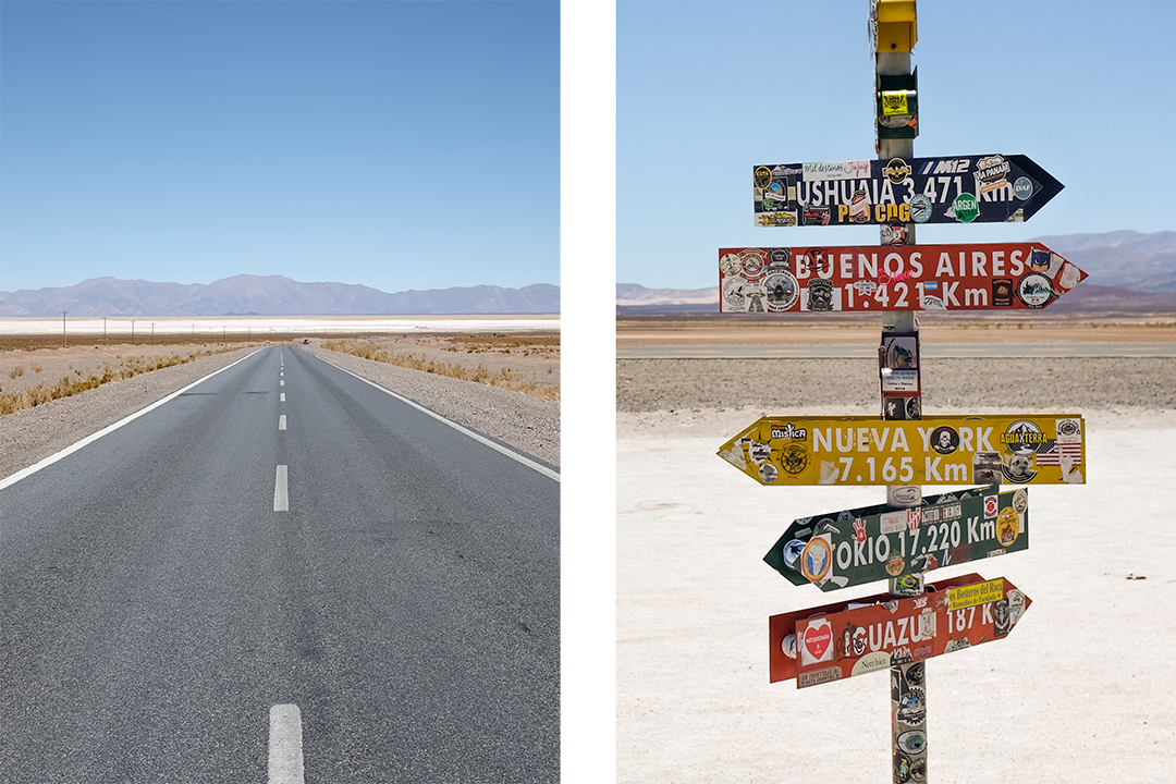 Empty highway scenes in northwestern Argentina