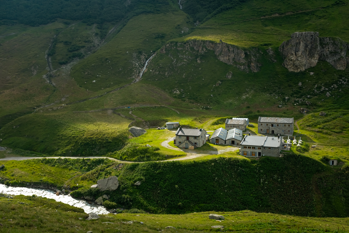 A mountain refuge close to the bottom of the valley
