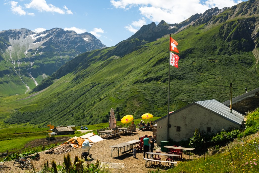A mountain refuge in the Swiss Alps