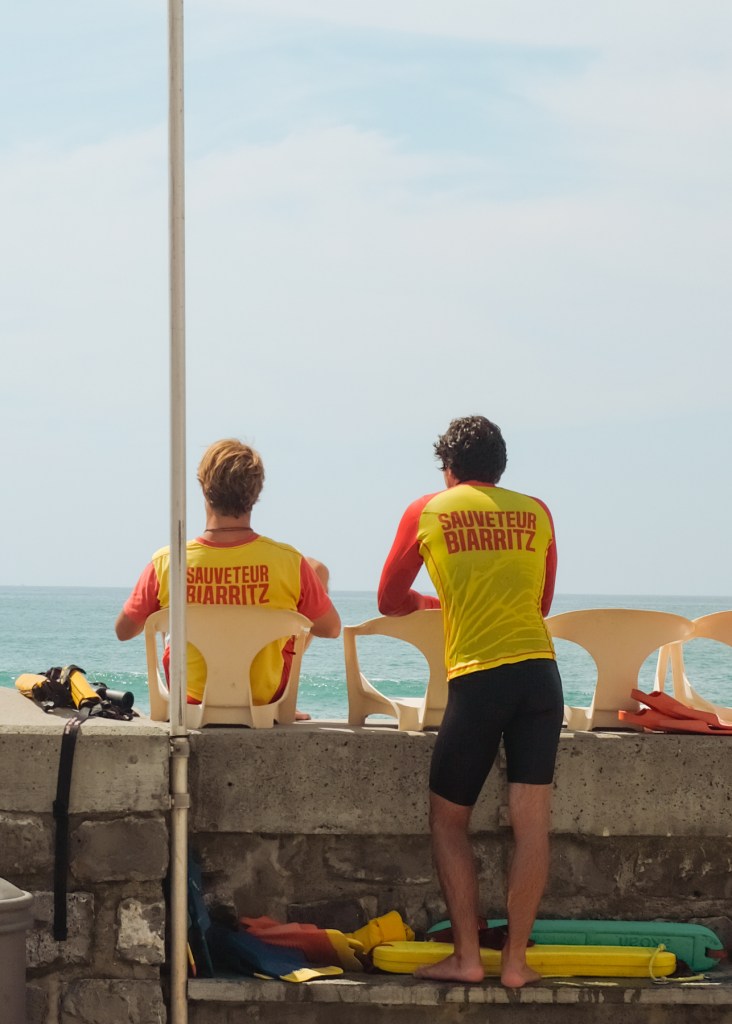 Lifeguards looking out to the sea