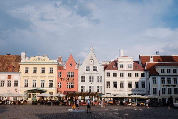 A medieval town hall square