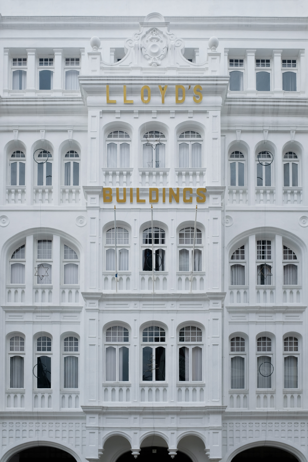 The façade of British-style colonial building